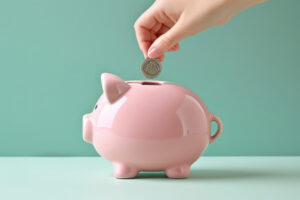 pink piggy bank coin savings